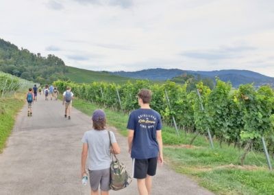 Rückweg mit dem Schloss im Hintergrund